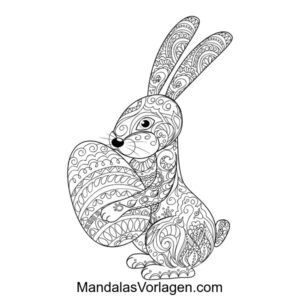 Hasen Mandala – Verspielte Ausmalvorlage für Kinder & Erwachsene
