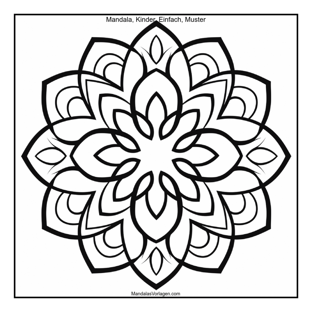 Mandala Blütenringe – Kreisförmiges Einfach-Muster