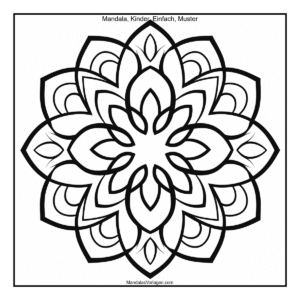 Mandala Blütenringe – Kreisförmiges Einfach-Muster