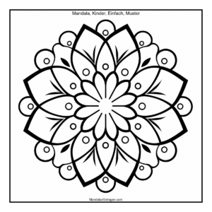 Mandala Blume mit Kreispunkten – Spielerisches Muster