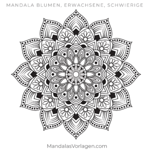 Mandala Blume mit Lotus-Design – kostenlose Ausmalvorlage