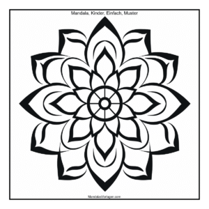Mandala Blume mit acht großen Blättern – Klar & Harmonisch