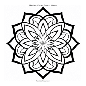 Mandala Blume mit doppelten Blütenblättern – Detailreich & Einfach