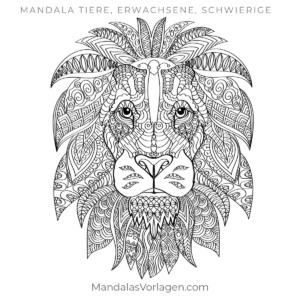 Mandala Löwe mit detailreicher Mähne – Ausmalvorlage