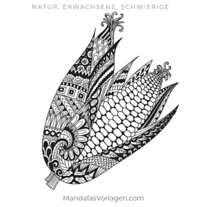 Mandala Maiskolben detailreich – kostenlose Vorlage (PDF)