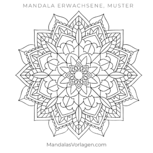 Mandala Relaxation mit floralen Mustern – kostenlose Vorlage (PDF)