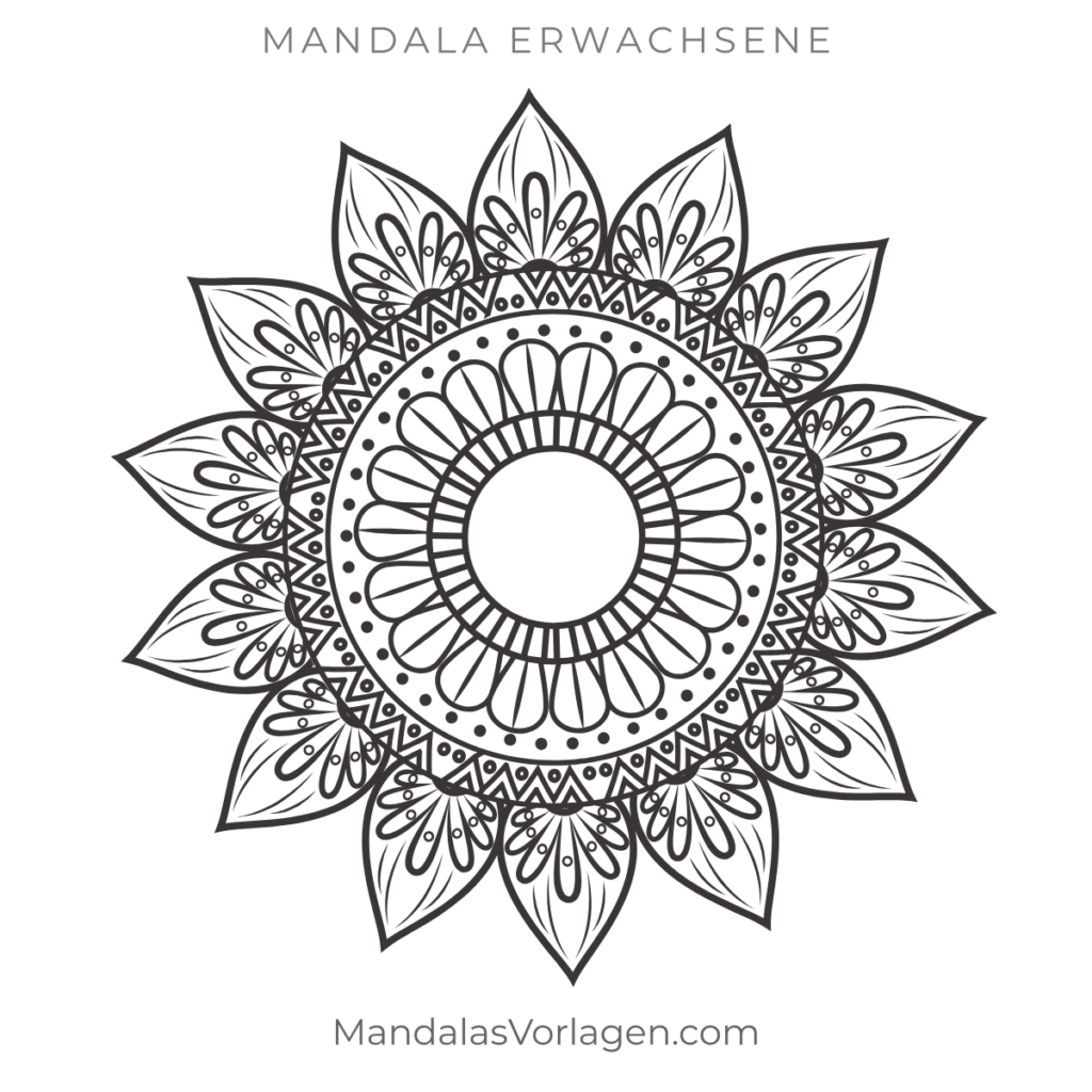 Mandala Sonne Vorlage für Erwachsene