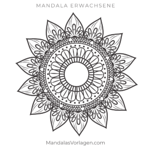 Mandala Sonne Strahlen – kostenlose Vorlage für Erwachsene (PDF)