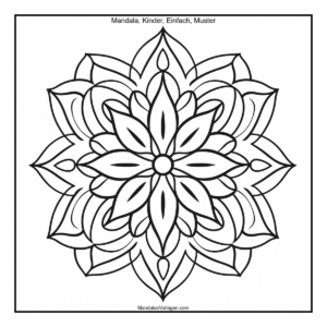 Mandala Sternblume mit zarten Linien – Einfach für Kinder