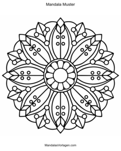 Mandala Blume des Gleichgewichts – Ausmalvorlage für Erwachsene