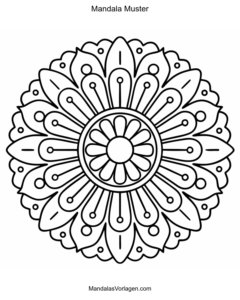 Mandala Ornament mit Punkten – Ausmalvorlage für Detailfreunde