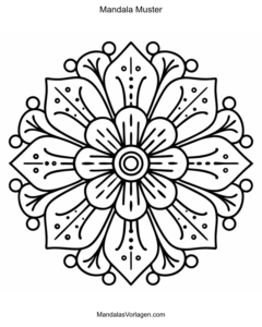 Mandala mit Blattornamenten – Detailreiche Ausmalvorlage