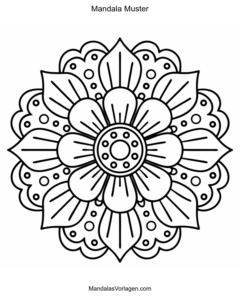 Mandala Blumenring mit kleinen Blüten – Kreative Ausmalvorlage