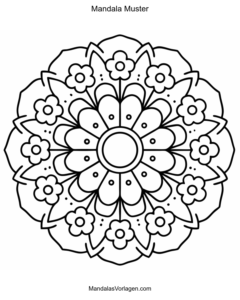 Mandala mit Eichenblättern – Natur Ausmalvorlage